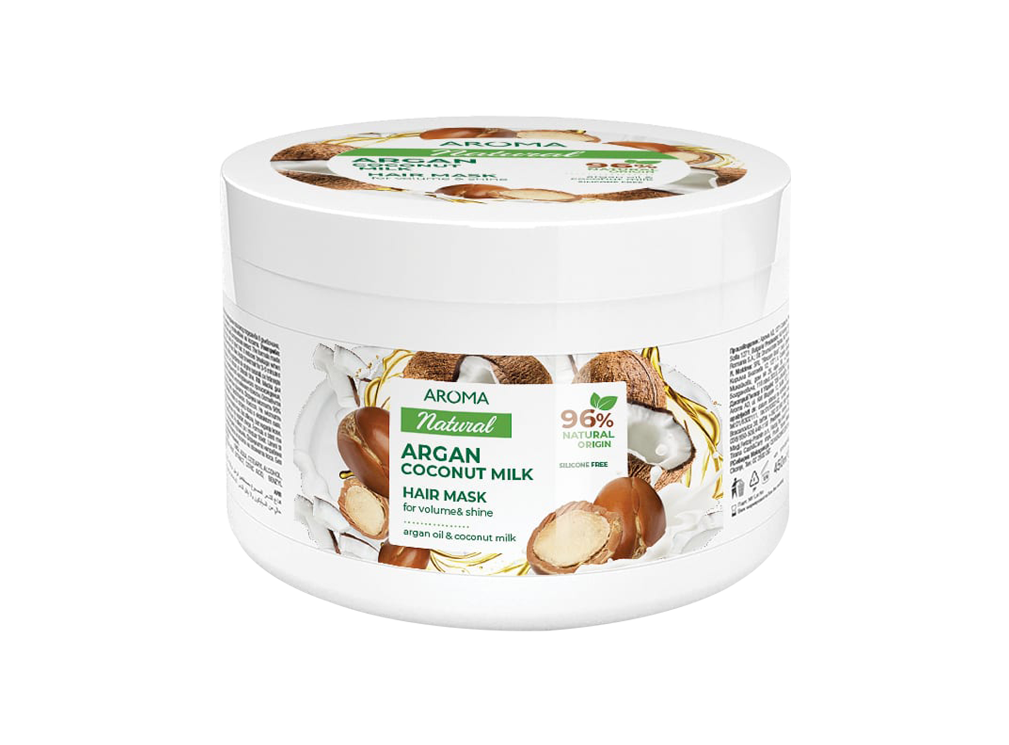 AROMA თმის ნიღაბი NATURAL 1052 არგანი/ქოქოსის რძე 450მლ